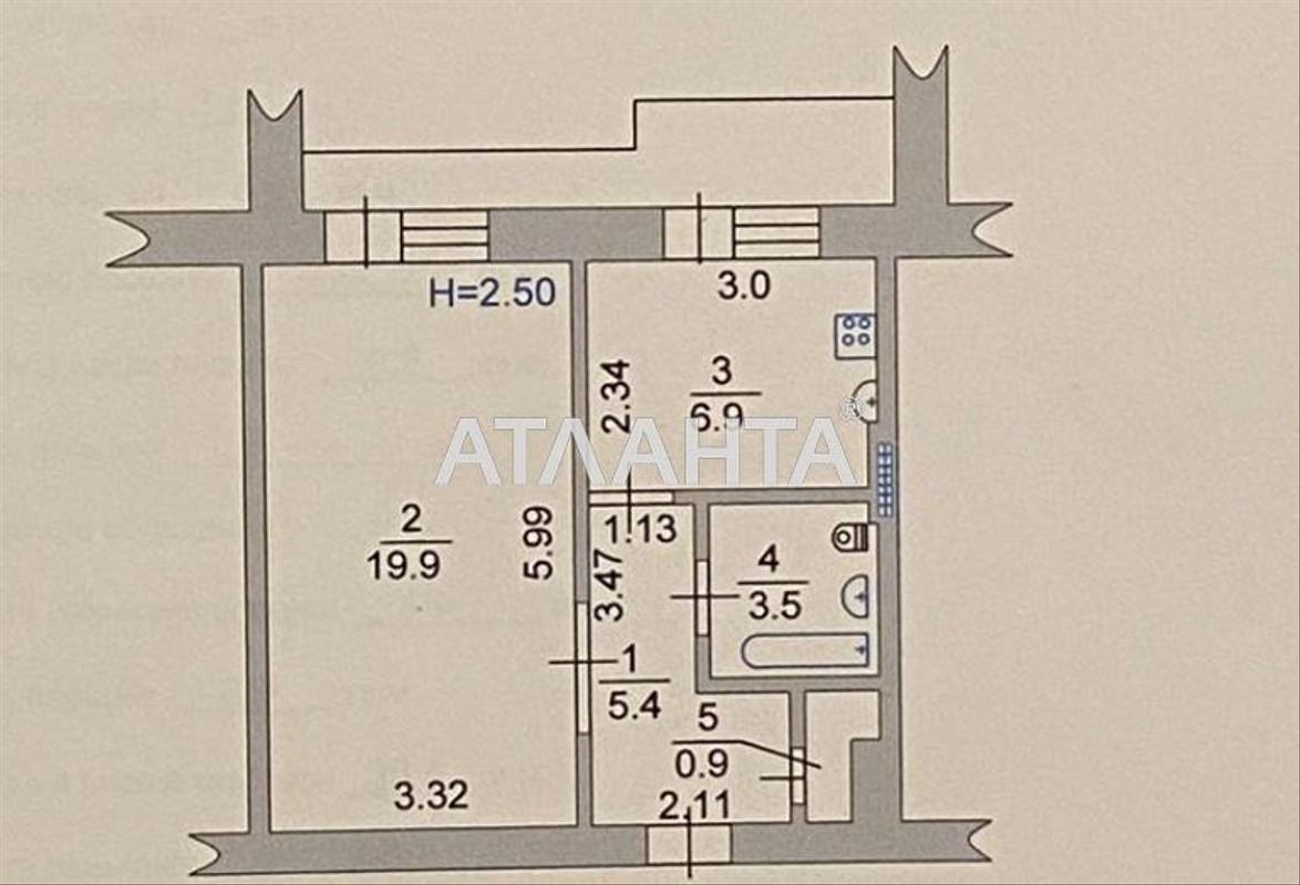 1-room apartment apartment by the address st. Shuma Vitaliya Marksa Karla (area 39,6 m²) - Atlanta.ua - photo 3