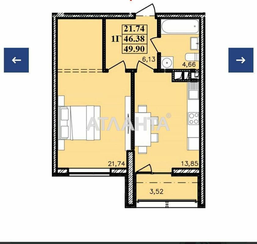 1-комнатная квартира по адресу ул. Франко Ивана (площадь 50 м²) - Atlanta.ua - фото 15