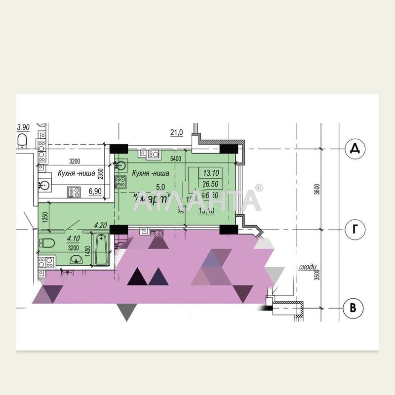 1-room apartment apartment by the address st. Paustovskogo (area 26,5 m²) - Atlanta.ua - photo 7
