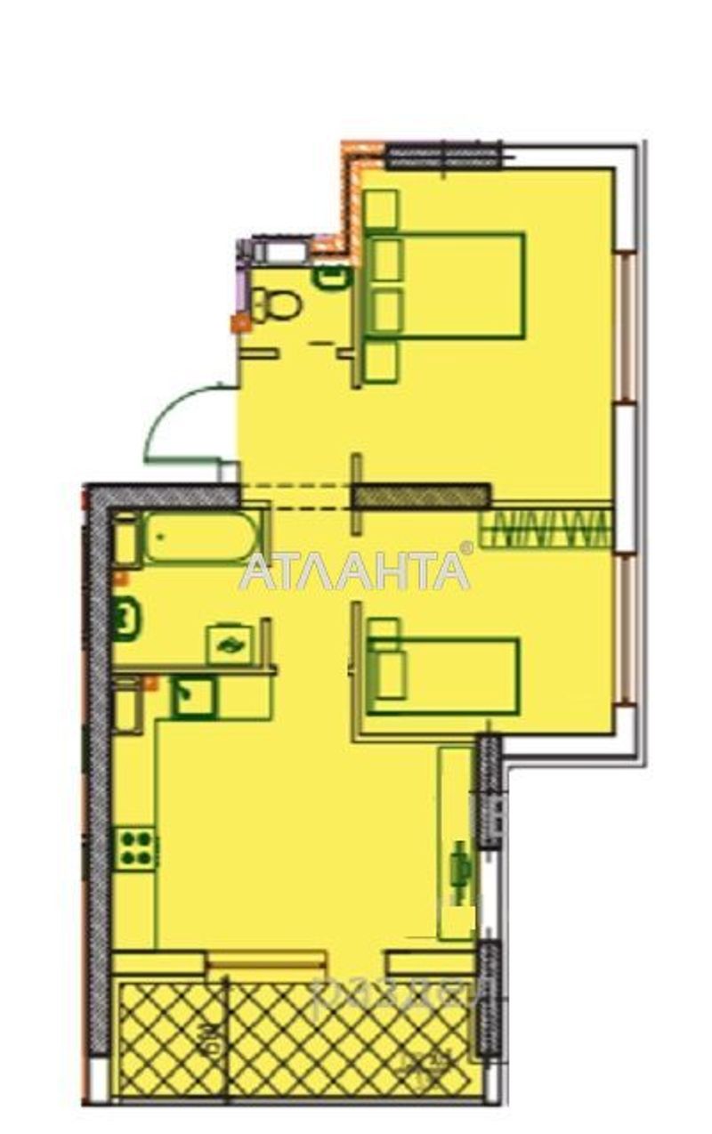 2-rooms apartment apartment by the address st. Fontanskaya dor Perekopskoy Divizii (area 56 m²) - Atlanta.ua - photo 3