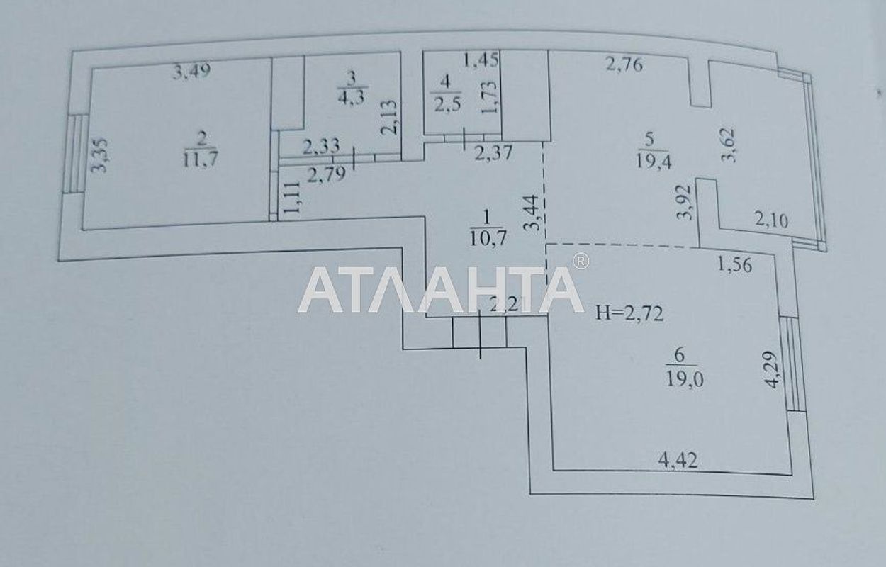 3-комнатная квартира по адресу ул. Чехова (площадь 68 м²) - Atlanta.ua - фото 8