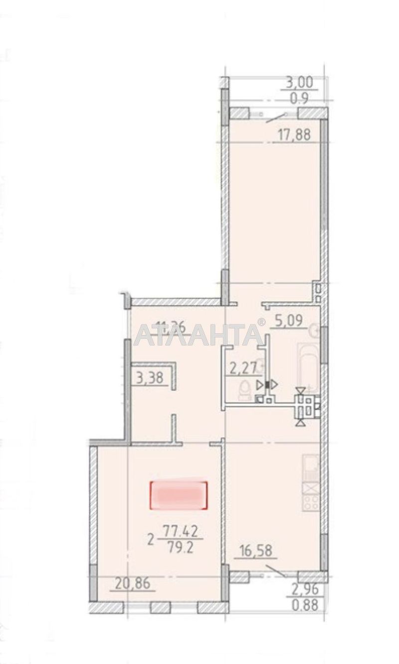 2-rooms apartment apartment by the address st. Fontanskaya dor Perekopskoy Divizii (area 80 m²) - Atlanta.ua - photo 2