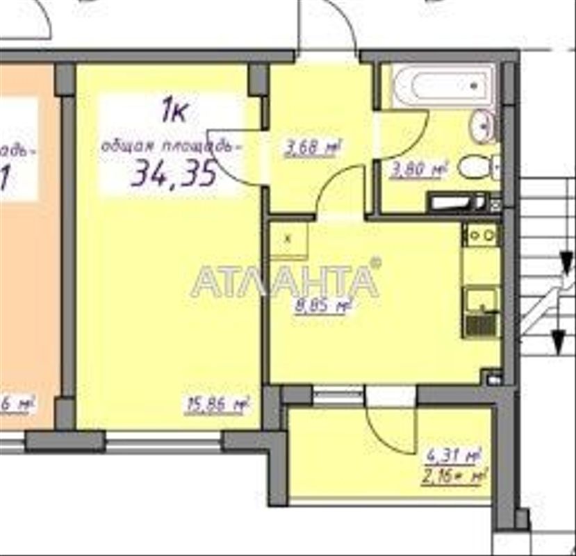 1-комнатная квартира по адресу ул. Европейская (площадь 34 м²) - Atlanta.ua - фото 12