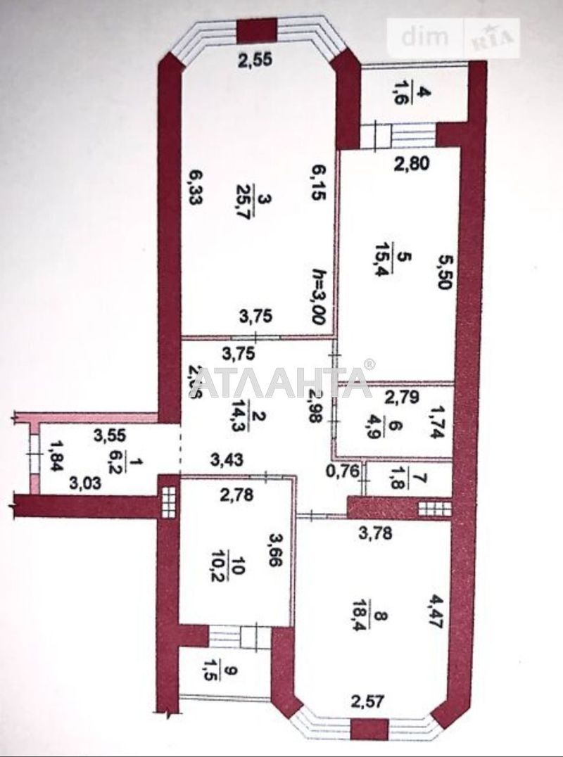 3-кімнатна квартира за адресою вул. Вільямса ак. (площа 100 м²) - Atlanta.ua - фото 2