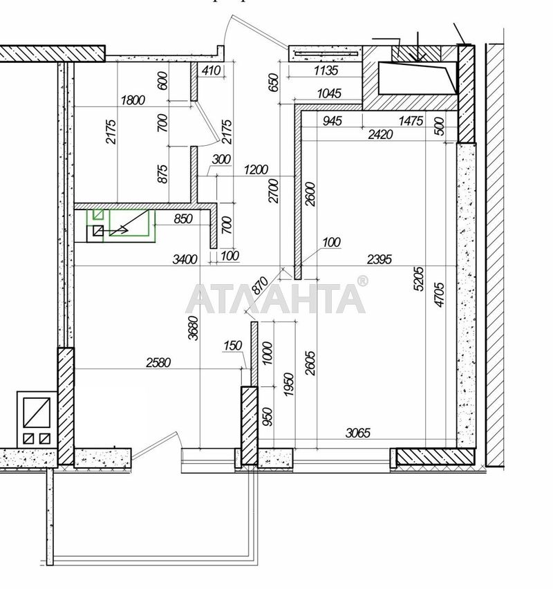 1-комнатная квартира по адресу ул. Пишоновская (площадь 36,9 м²) - Atlanta.ua
