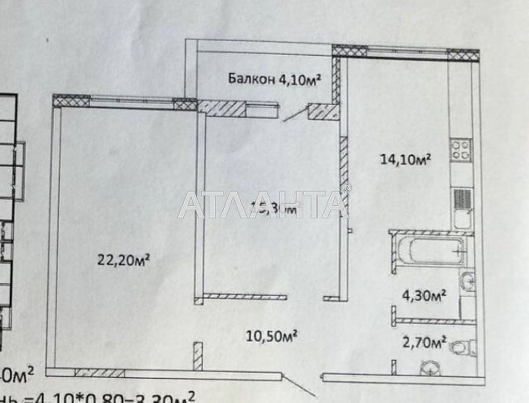 2-комнатная квартира по адресу Гагарина пр. (площадь 72,4 м²) - Atlanta.ua - фото 5