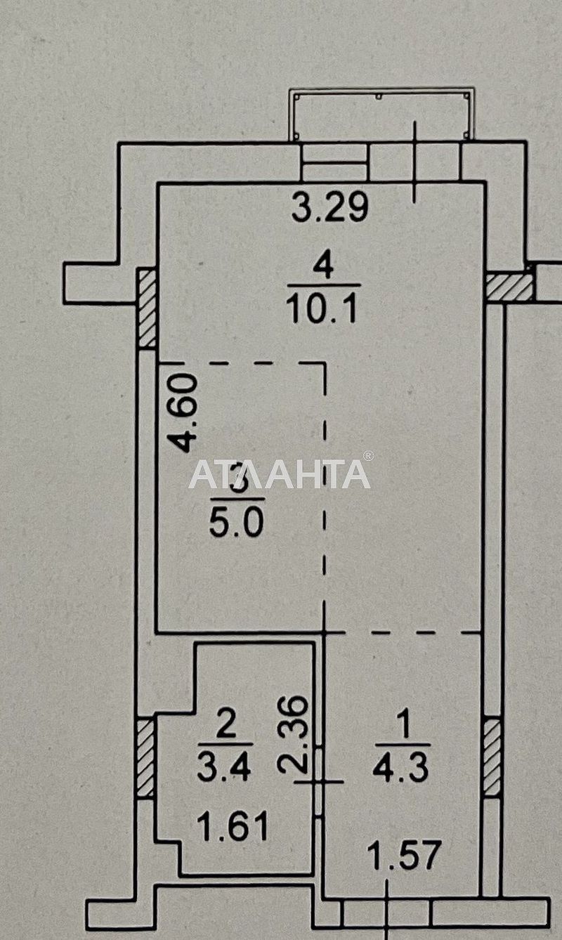 1-кімнатна квартира за адресою вул. Бочарова ген. (площа 22,8 м²) - Atlanta.ua - фото 12