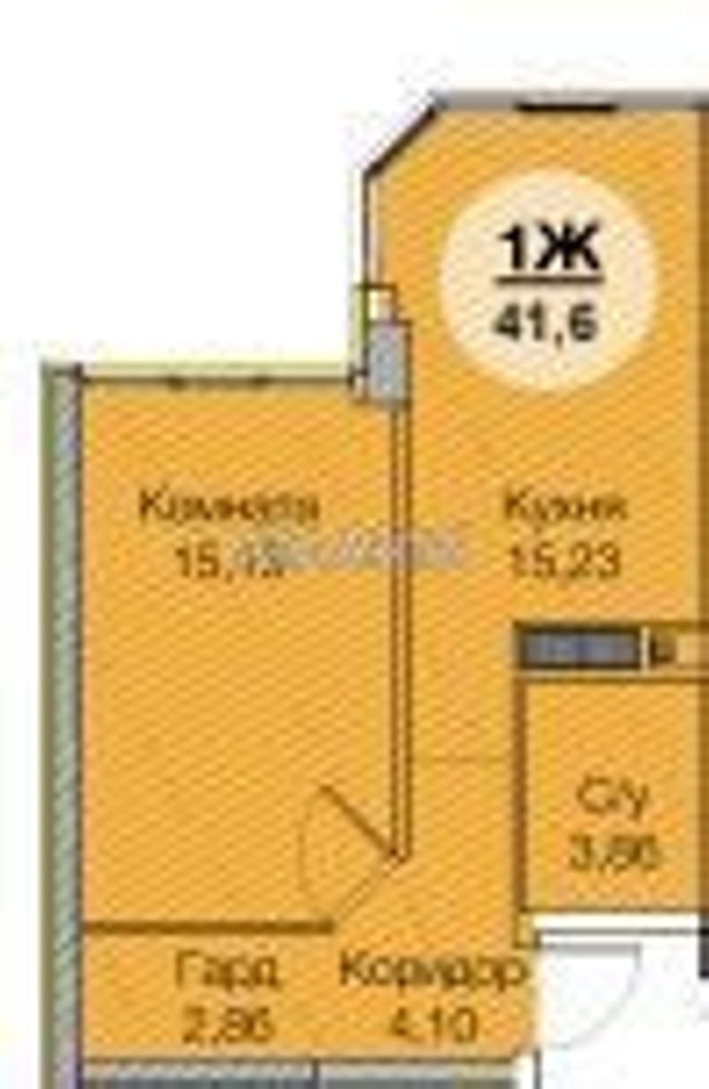 1-комнатная квартира по адресу ул. Паустовского (площадь 41,7 м²) - Atlanta.ua - фото 3
