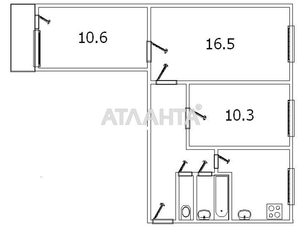 3-комнатная квартира по адресу ул. Жолио-кюри (площадь 60 м²) - Atlanta.ua - фото 11