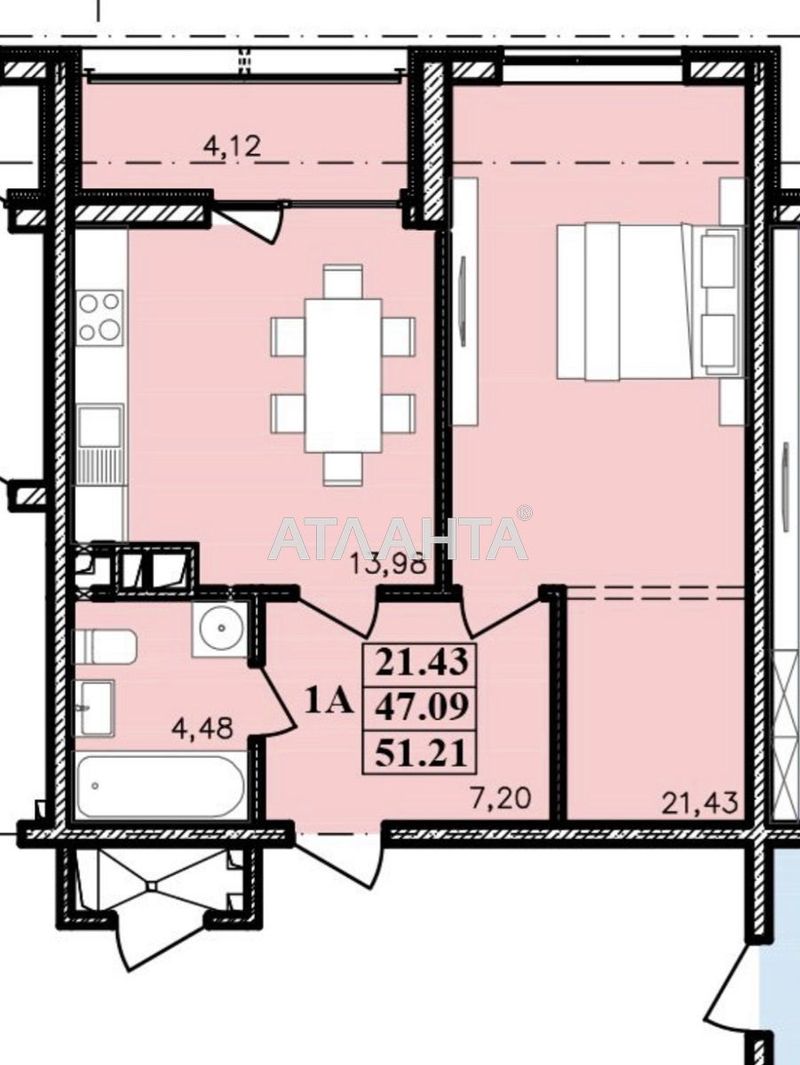 1-room apartment apartment by the address st. Franko Ivana (area 51,2 m²) - Atlanta.ua - photo 10