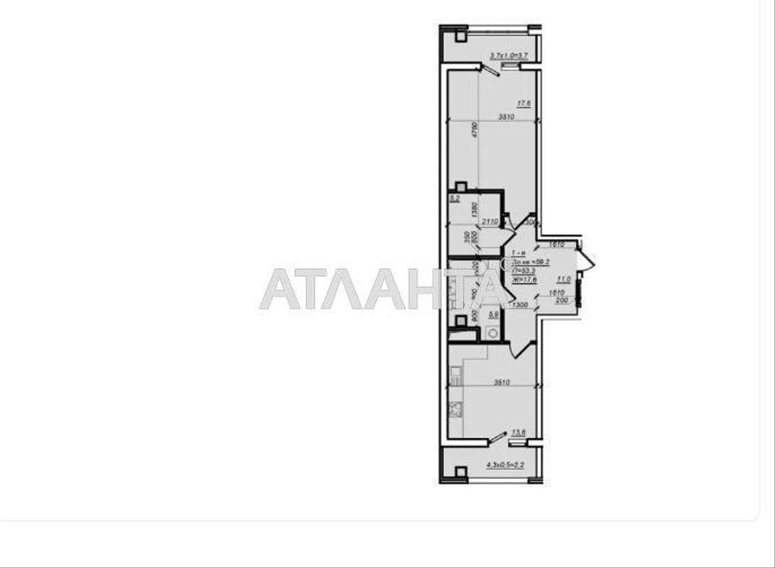 1-room apartment apartment by the address st. Dyukovskaya Nagornaya (area 60 m²) - Atlanta.ua - photo 11