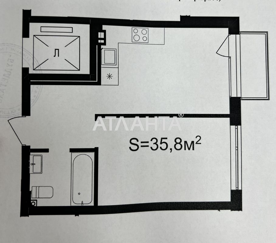 1-room apartment apartment by the address st. Shirokaya (area 35,8 m²) - Atlanta.ua - photo 3