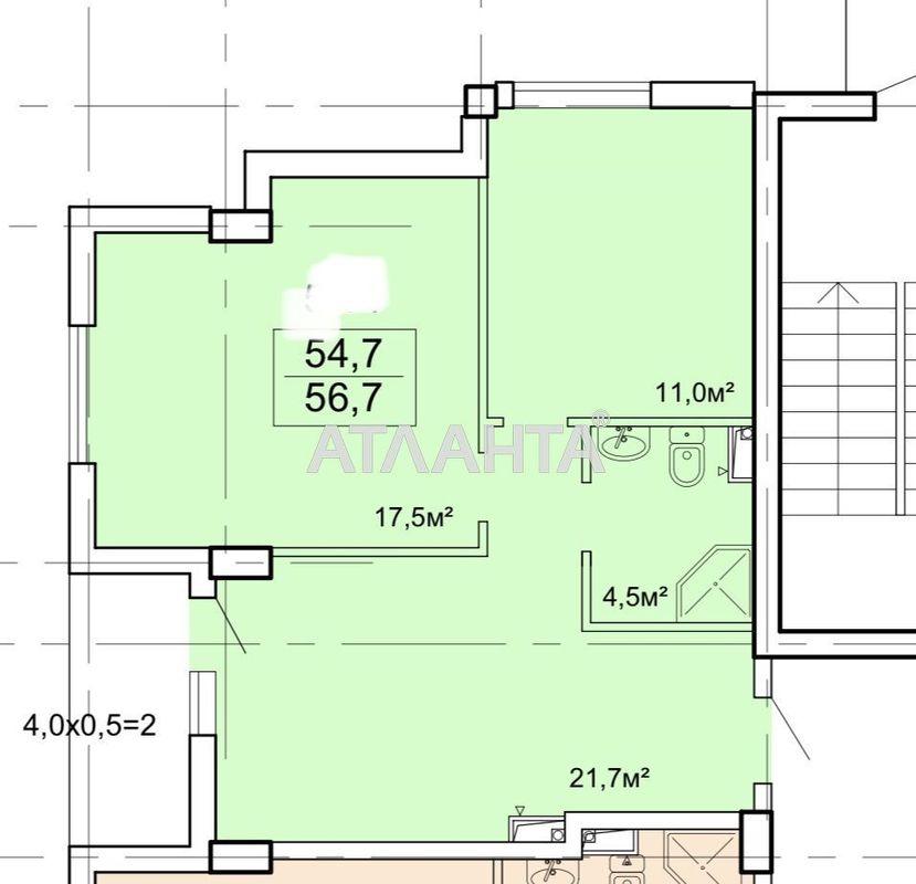 2-rooms apartment apartment by the address st. Vannyy per (area 56,7 m²) - Atlanta.ua - photo 11