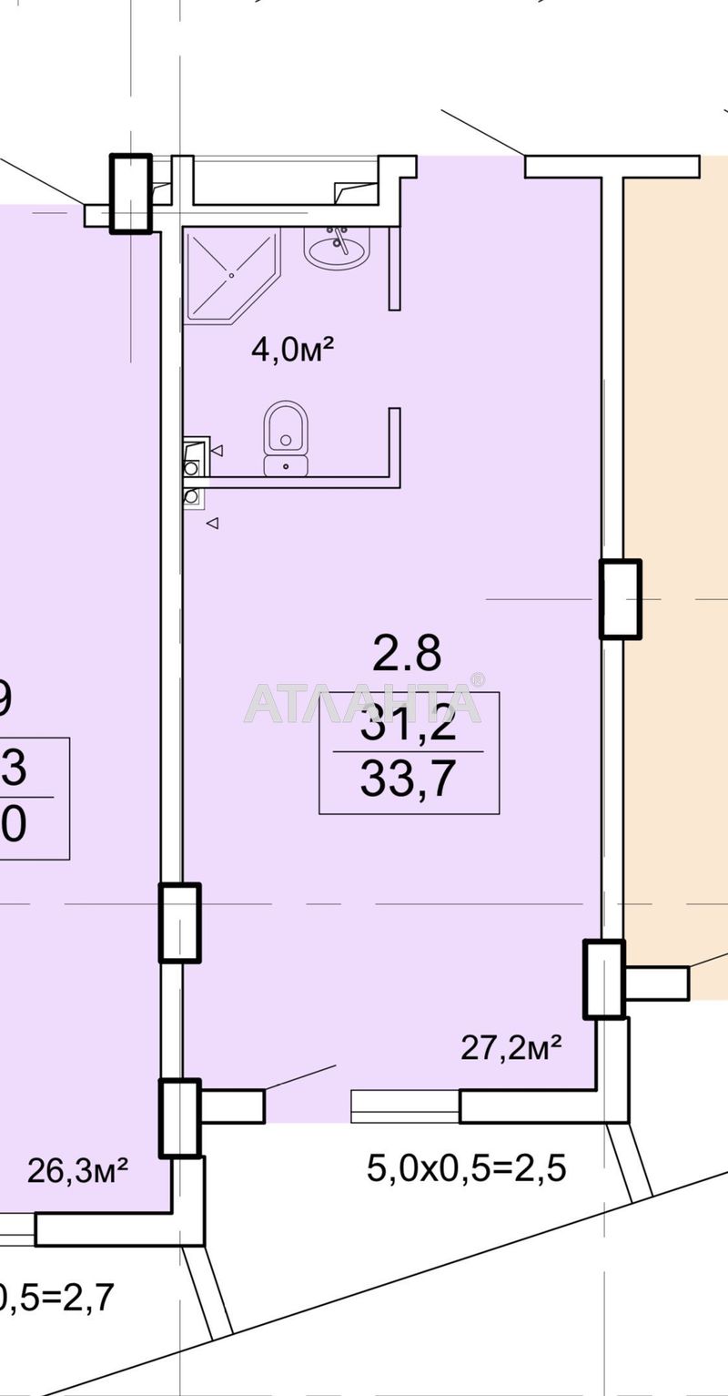 1-room apartment apartment by the address st. Vannyy per (area 33,7 m²) - Atlanta.ua - photo 11