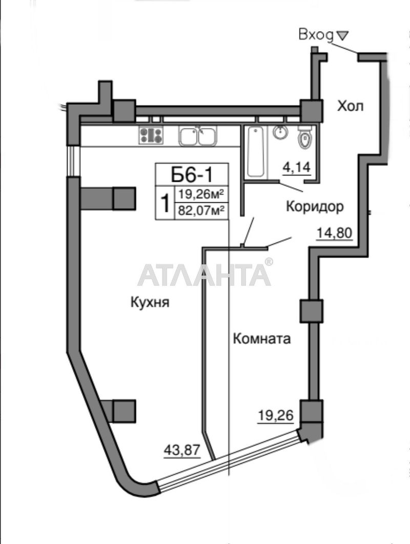 1-room apartment apartment by the address st. Morekhodnyy per (area 83 m²) - Atlanta.ua - photo 4