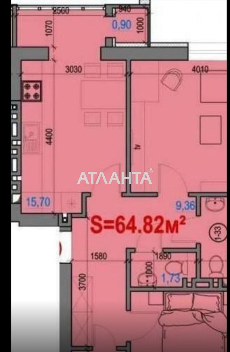 2-кімнатна квартира за адресою вул. Наварійська (площа 65 м²) - Atlanta.ua - фото 13