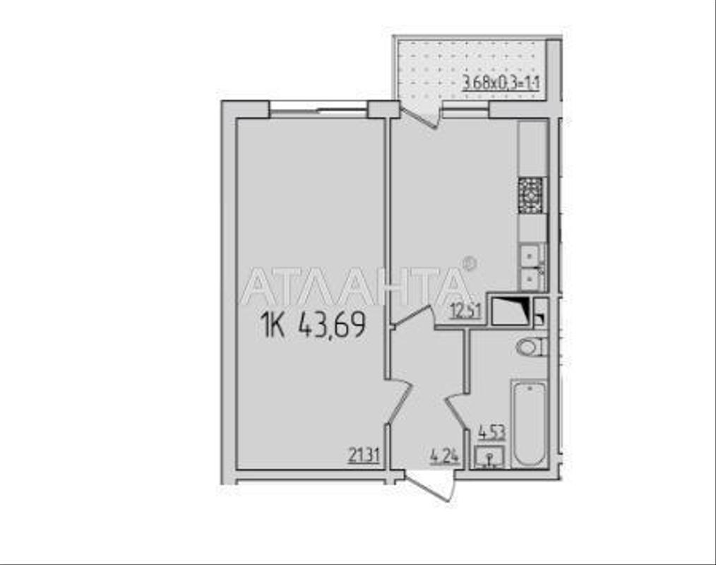 1-кімнатна квартира за адресою вул. Генуезька (площа 43 м²) - Atlanta.ua - фото 2