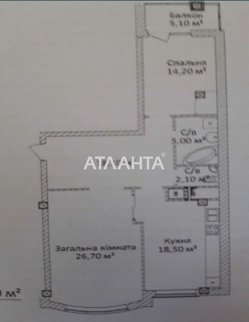 2-комнатная квартира по адресу ул. Еврейская (площадь 86 м²) - Atlanta.ua - фото 9
