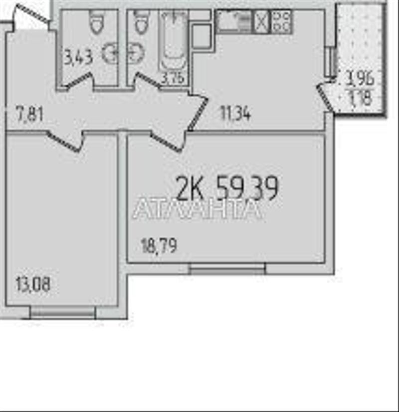 2-комнатная квартира по адресу ул. Сахарова (площадь 58,6 м²) - фото 2 2-комнатная квартира по адресу ул. Сахарова (площадь 58,6 м²) - Atlanta.ua - фото 2