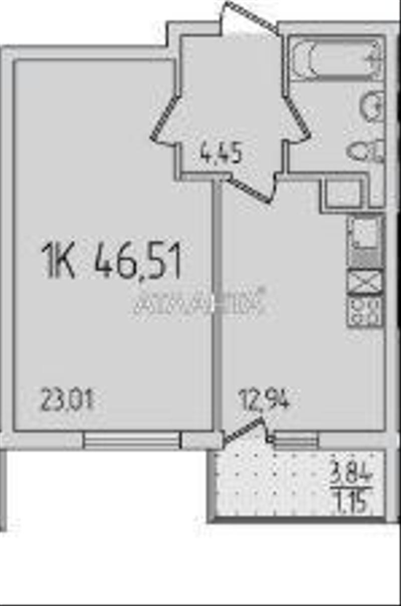 1-room apartment apartment by the address st. Sakharova (area 46,4 m²) - Atlanta.ua - photo 2